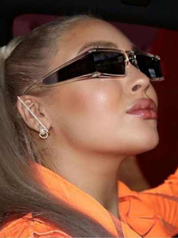 Retro Four Squares Personality Transparent Sunglasses - Silver Stylord