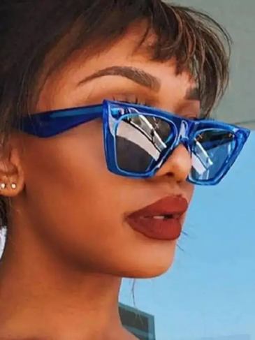 Retro Square Luxury Blue Sunglasses - Stylord