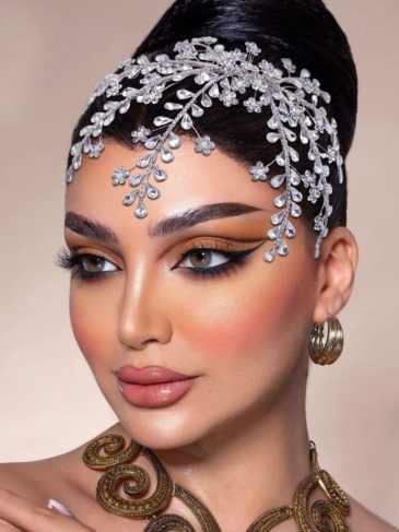 Rhinestone With Comb Headpiece - Silver Stylord