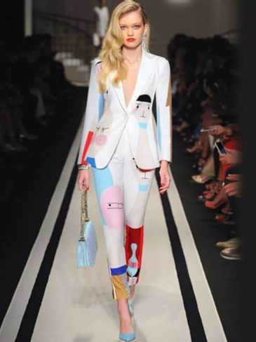 Runway Cartoon Long Sleeve Fashion Set - White / One Size Stylord