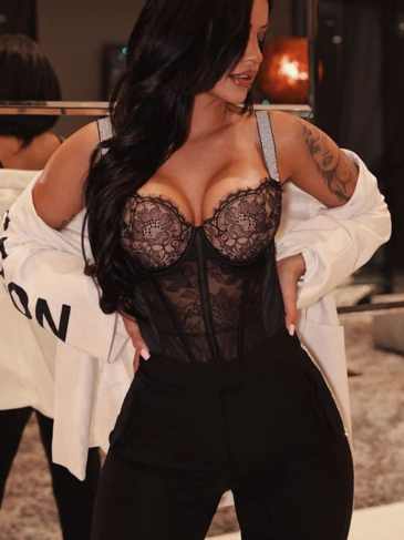 Sexy Black Lace Mesh Spaghetti Strap Bodysuit - s Stylord