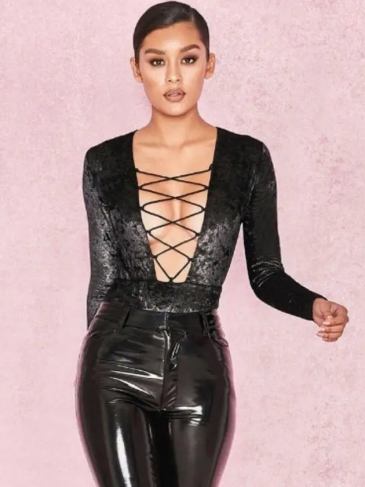 Sexy Hollow Out Black Bodysuit - s Stylord