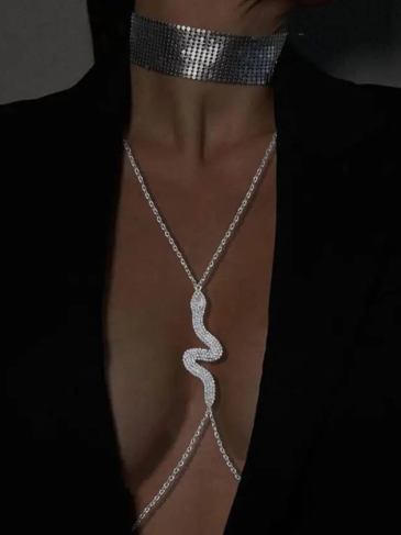Sexy Snake Bra Chain - Silver Stylord