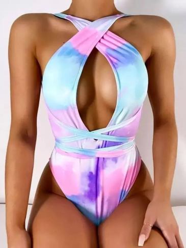 Sexy Tie Dye One Piece Swimsuit - Stylord