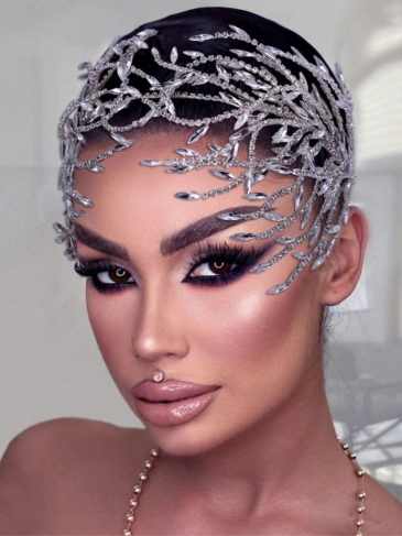 Shiny Rhinestone Party Bridal Headpiece - Silver Stylord
