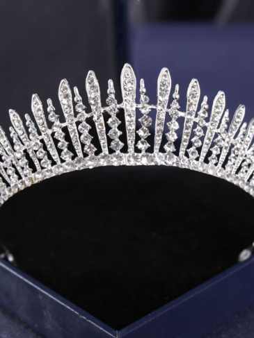 Silver Color Rhinestone Crown Headpiece - Stylord