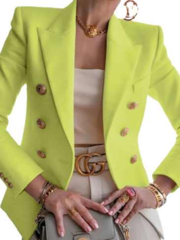 Single Breasted Elegant Blazer - Green / s Stylord