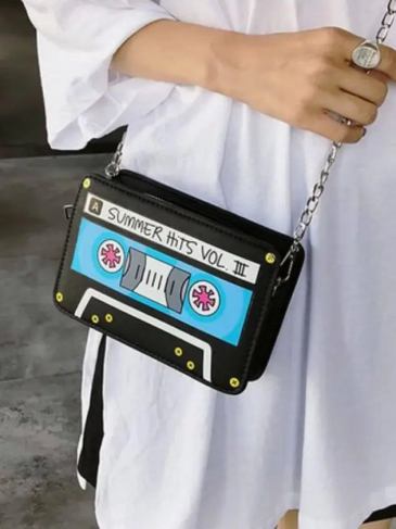 Small Shoulder Tape Recorder Bag - Black Stylord