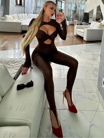 Solid Stretchy Bodycon Skinny Jumpsuit - Stylord