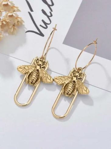 Special Fashion Design Insect Drop Earrings - Gold Stylord