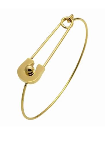 Stainless Steel Metal Nautical Pin Wire Bracelet - Gold Stylord