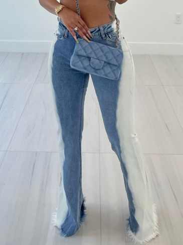 Stretch Denim Butt Lift Wide Leg Jeans - Blue / s Stylord