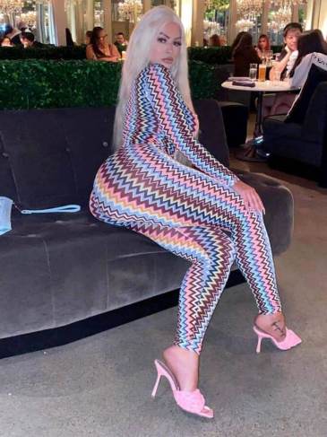 Striped Sexy Long Sleeve Two Piece Set - Multi / s Stylord