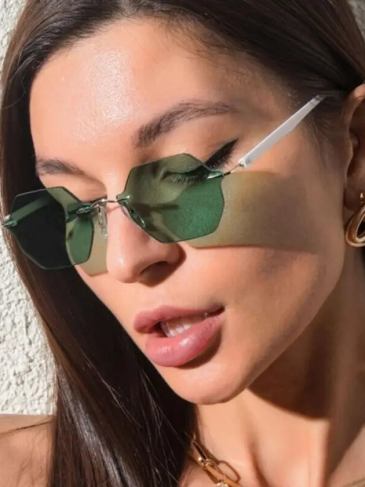 Style Shield Gradient Alloy Frame Sunglasses - Green Stylord