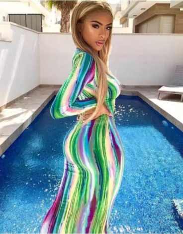 Tie Dye Fashion Sexy Maxi Dress - Green / One Size Stylord