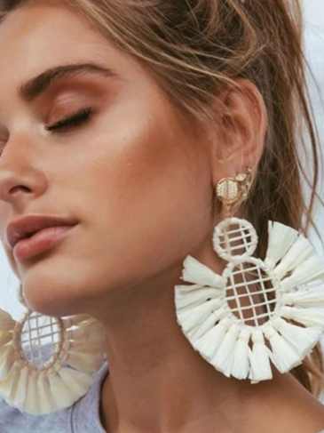 New Trendy Exaggerated Big Bohemian Earrings - White Stylord