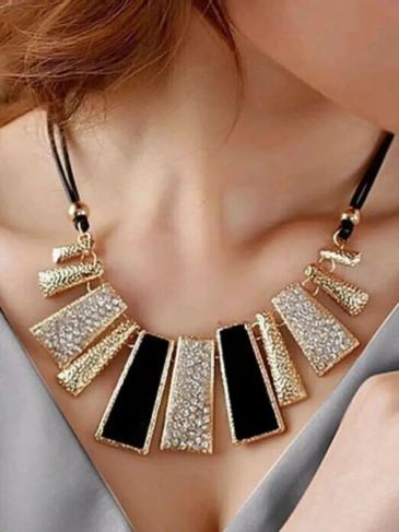 Trendy Rope Chain Statement Necklace - Gold Stylord