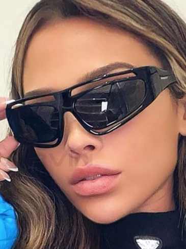 Unique Hollow Punk Trendy Sunglasses - Black Stylord