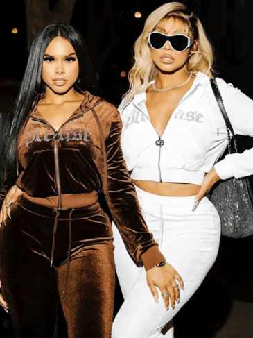 New Velvet Hood Please Letter Winter Two Piece Set - Brown / s Stylord