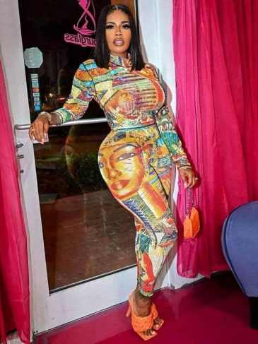 Vintage Aesthetic Printed Bodycon Matching Set - Stylord