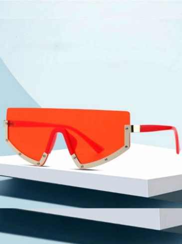 Vintage Semi-rimless Sunglasses - Red Stylord
