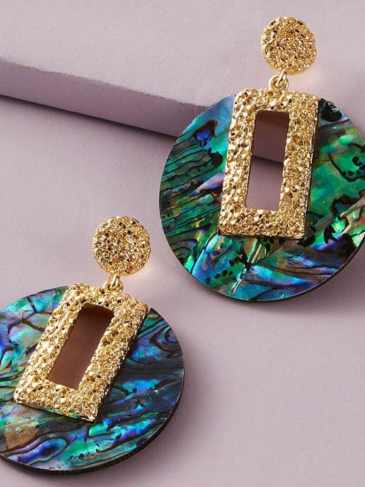 Vintage Simple Design Acrylic Earrings - Green Stylord