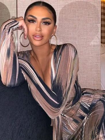 Wave Print Tie Dye Lace Up Dress - Stylord