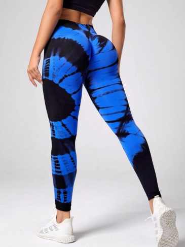New Tie-dye Workout Seamless Gym Yoga Legging - Blue / s Stylord