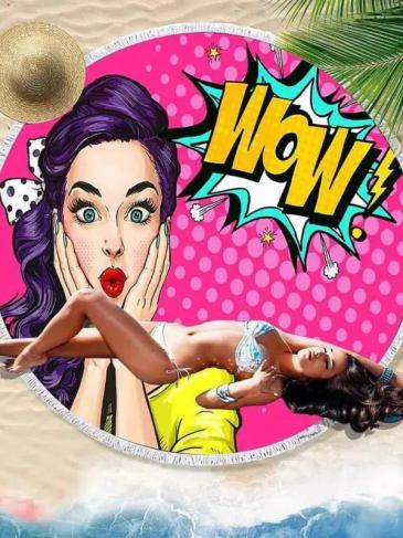 Wow Beach Towel - Pink Stylord