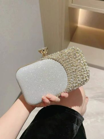 Diamond Embellished Luxury Clutch Handbag