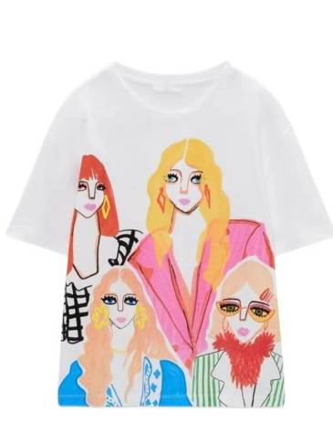 Character Print Short Sleeve Fashion T-Shirt