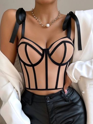 Lace Up Aesthetic Corset Crop Top