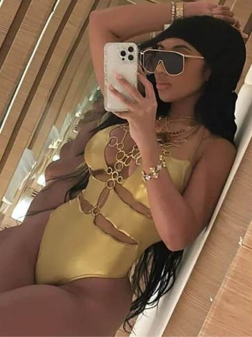 Shiny Sexy Gold One Piece Swimsuit