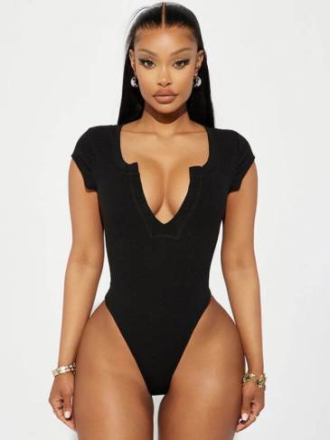 Short Sleeve V-Neck Bodysuit