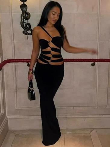 Sexy Cut Out Black Bodycon Party Dress