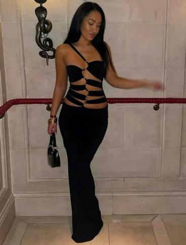Sexy Cut Out Black Bodycon Party Dress