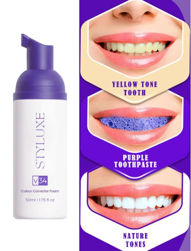 V34 Colour Corrector Teeth Whitening Duo - تركيبة مبتكرة لإزالة الاصفرار، تفتيح الأسنان فوراً، وحماية المينا - Image 11