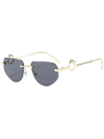 Frameless Alloy Leopard Luxury Sunglasses