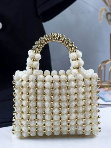 Pearl Acrylic Beaded Evening Handbag
