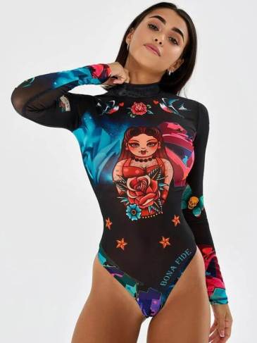 Sexy O-Neck Slim Fit Long Sleeve Bodysuit