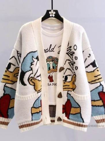 Disney Donald Duck Cartoon Cardigan Sweater