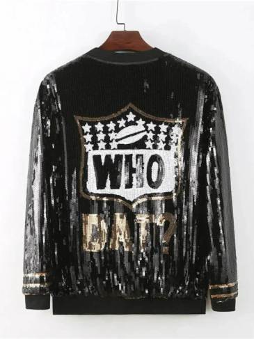 Geometry Letter Long Sleeve Streetwear Jacket