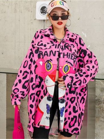 Pink Panther Long Sleeve Shirt Dress