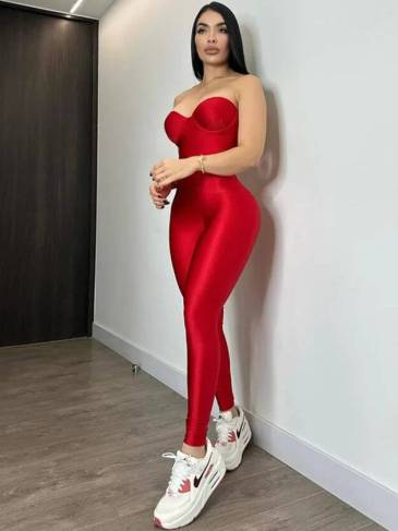 Strapless Sexy Bodycon Backless Jumpsuit