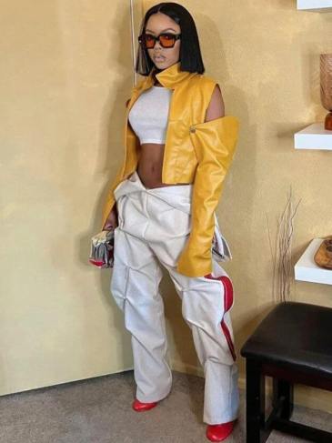 Off Shoulder Full Sleeve Open Stitch Jacket