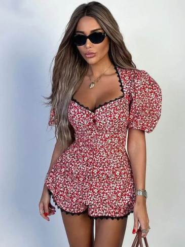 Summer Short Sleeve Shirt + High Waist Short Two Piece Set