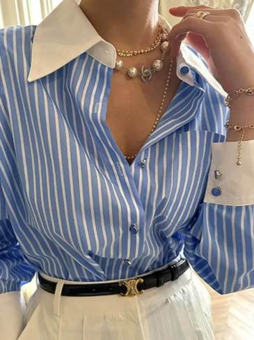 Fashion Turn Down Collar Office Blouse Shirt