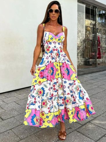 Floral Printed Summer Maxi Dress