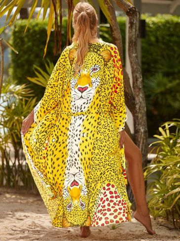 Leopard Print Beach Cover Up