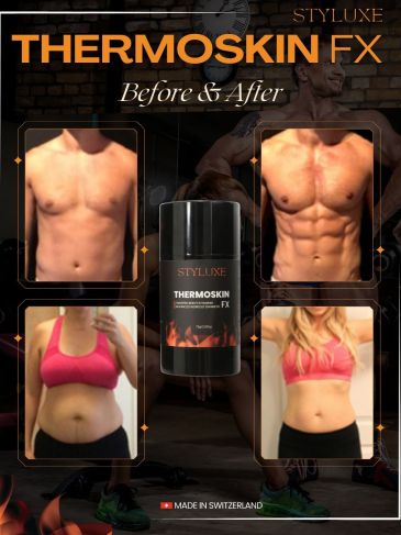 STYLUXE THERMOSKIN FX Fat Burning Sweat Cream – Workout Enhancer, Slimming & Anti-Cellulite Gel for Belly & Body, Men & Women